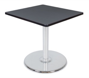 Via 30" Square Platter Base Table - Grey/Chrome