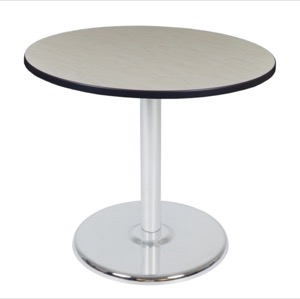 Via 36" Round Platter Base Table - Maple/Chrome