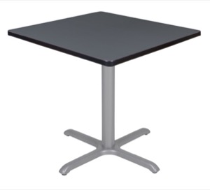 Via 30" Square X-Base Table - Grey/Grey