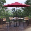 Faux Teak Patio Table and Chair Sets