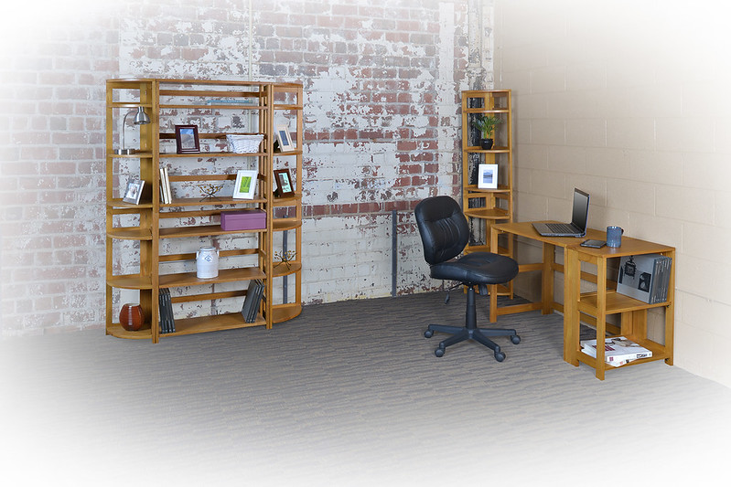 Flip Flop Work From Home Folding Desks and Bookcases 