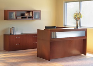 Mayline Aberdeen Reception Desk & Storage Cabinets