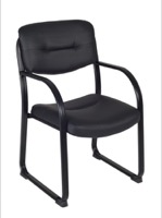 Regency Guest Chair - Crusoe Side Chair with Arms - Black