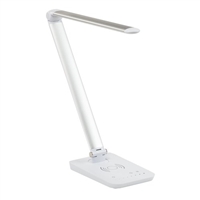 Lighting Accessory - Vamp LED Desk Lamp - Wireless Charging with USB Connection - Silver