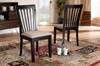 Baxton Studio Minette Modern and Contemporary Sand Fabric Upholstered Espresso Brown Finished 2-Piece Wood Dining Chair Set Set