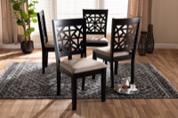 Baxton Studio Jackson Modern and Contemporary Sand Fabric Upholstered and Espresso Brown Finished Wood 4-Piece Dining Chair Set