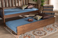 Baxton Studio Midori Modern and Contemporary Transitional Walnut Brown Finished Wood Twin Size Trundle Bed