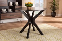 Baxton Studio Kenji Modern and Contemporary Dark Brown Finished 34-Inch-Wide Round Wood Dining Table