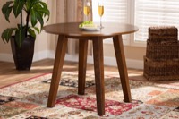 Baxton Studio Ela Modern and Contemporary Walnut Brown Finished 35-Inch-Wide Round Wood Dining Table
