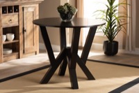Baxton Studio Irene Modern and Contemporary Dark Brown Finished 35-Inch-Wide Round Wood Dining Table