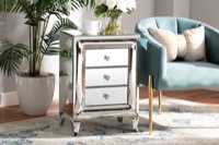 Baxton Studio Pauline Contemporary Glam and Luxe Mirrored 3-Drawer End Table
