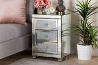 Baxton Studio Ralston Contemporary Glam and Luxe Mirrored 3-Drawer End Table