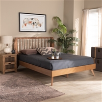 Baxton Studio Emiko Modern and Contemporary Walnut Brown Finished Wood Full Size Platform Bed