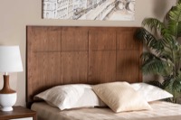 Baxton Studio Monroe Modern Transitional and Rustic Ash Walnut Finished Wood Full Size Headboard