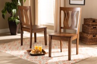 Baxton Studio Fenton Modern and Contemporary Transitional Walnut Brown Finished Wood 2-Piece Dining Chair Set