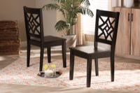 Baxton Studio Nicolette Modern and Contemporary Dark Brown Finished Wood 2-Piece Dining Chair Set