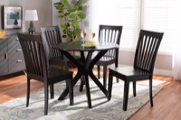 Baxton Studio Zora Modern and Contemporary Dark Brown Finished Wood 5-Piece Dining Set