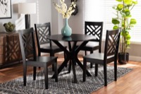 Baxton Studio Ela Modern and Contemporary Dark Brown Finished Wood 5-Piece Dining Set