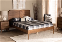 Baxton Studio Kassidy Classic and Traditional Walnut Brown Finished Wood King Size Platform Bed