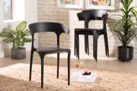 Baxton Studio Gould Modern Transtional Black Plastic 4-Piece Dining Chair Set