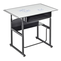 AlphaBetter Adjustable-Height Stand-Up
Desk, 36 x 24" with Book Box and Swinging Footrest Bar