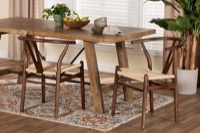 Baxton Studio Paxton Modern Dark Brown Finished Wood 2-Piece Dining Chair Set