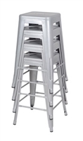 Regency Cafe Seating - Rivet Stack Stool (4 pack) - Grey