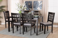 Baxton Studio Florencia Modern Grey Fabric and Espresso Brown Finished Wood 7-Piece Dining Set