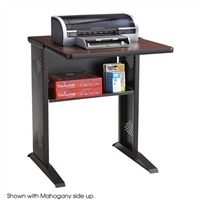 Steel Base Fax / Printer Stand - 24"W, Mahogany / Medium Oak, Black (legs)