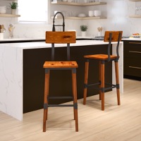 Wood Restaurant Barstools