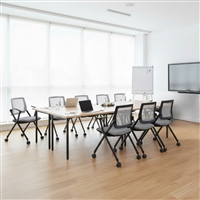 Regency Pulse Flexible High Back with Padded Fabric Seat Nesting Chair - Grey
