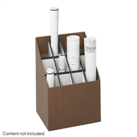 Upright Roll File, 12 Compartment, Walnut