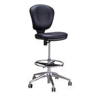 Metro Extended-Height Chair, Black Vinyl