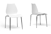 Baxton Studio Overlea White Plastic Modern Dining Chair  (Set of 2)
