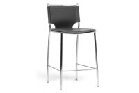 Baxton Studio Montclare Modern and Contemporary Black Bonded Leather Upholstered 2-Piece Counter Stool Set