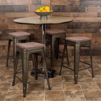 Metal/Wood Counter Height Stools