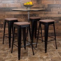 Metal/Wood Bar Height Stools