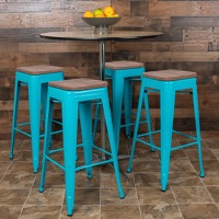 Metal/Wood Bar Height Stools