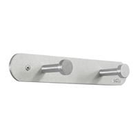 Nail Head Coat Hook, 2 Hook (Qty. 12), Satin Aluminum