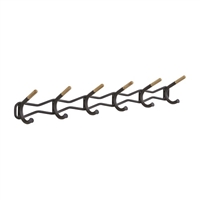 Family Coat Wall Rack, 6 Hook, Black