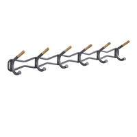 Family Coat Wall Rack, 6 Hook, Charcoal