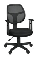 Regency Office Chair - Carter Swivel Chair with Arms - Black