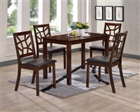 Baxton Studio Mozaika Black Leather Contemporary 5-Piece Dining Set