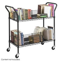 SAFCO Wire Book Cart, Black