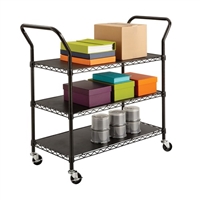 Wire Utility Cart - 3 Shelves, Black