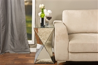 Baxton Studio Rebecca Contemporary Multi-Faceted Mirrored Side Table