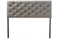 Baxton Studio Viviana Modern and Contemporary Grey Fabric Upholstered Button-tufted Full Size Headboard