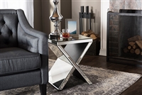 Baxton Studio Morris Modern and Contemporary Hollywood Regency Glamour Style Accent Side Table