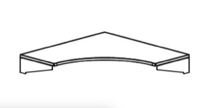 Mayline Techworks Shelves - 48"W x 18"D ESD Corner Shelf