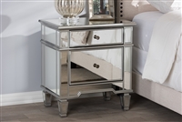 Baxton Studio Sussie Hollywood Regency Glamour Style Mirrored 2-Drawer End Table